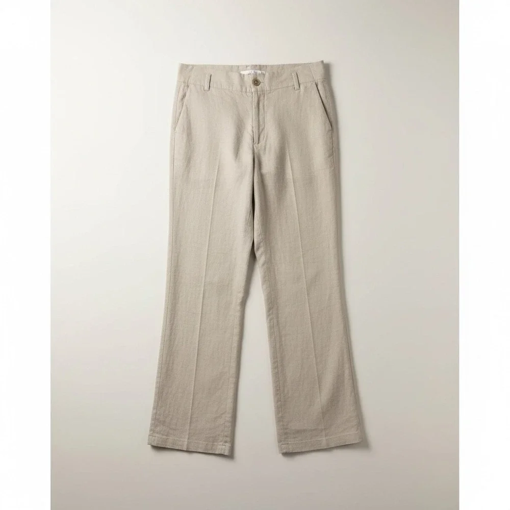 Banana Republic Harrison Linen Blend Straight Leg Pants Beige Womens Size 6‎